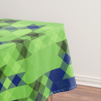 blue and green geometric pattern tafelkleed