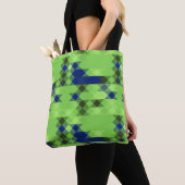 blue and green geometric pattern tote bag (Dichtbij)