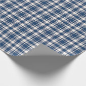 Blue and Green Gingham Plaid Tartan Cadeaupapier (Hoek)