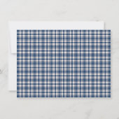 Blue and Green Gingham Plaid Tartan Monogram Notitiekaartje (Achterkant)