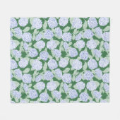 Blue and Green Hydrangea Floral Throw Blanket Fleece Deken (Voorkant (Horizontaal))