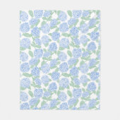 Blue and Green Hydrangea Floral Throw Blanket Fleece Deken (Voorkant)