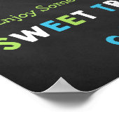 Blue and Green Mustache Chalkboard Sweet Trees Poster (Hoek)