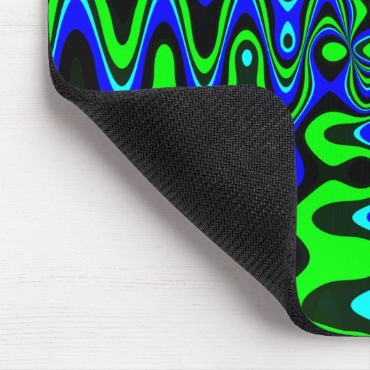 Blue and Green Psychedelic Mousepad Muismat (Hoek)