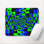 Blue and Green Psychedelic Mousepad Muismat (Met muis)