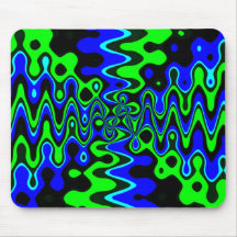 Blue and Green Psychedelic Mousepad