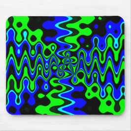 Blue and Green Psychedelic Mousepad Muismat
