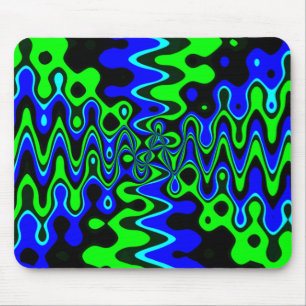 Blue and Green Psychedelic Mousepad Muismat