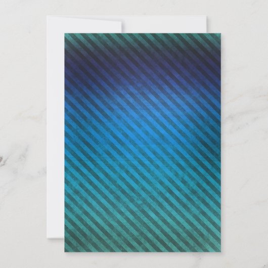 Blue and Green Stripe Photo Afstuderen Invitation Kaart (Achterkant)
