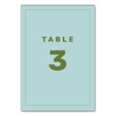 Blue and Green Wes Anderson Geïnspireerd tabelnumm Kaart (Voorkant)