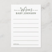 Blue and Green Wishes for Baby Shower Card RSVP Kaartje (Voorkant)