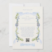blue and greenery all in one RSVP DETAILS wedding Kaart (Achterkant)