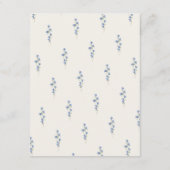 blue and greenery garden crest wreath wedding informatiekaartje (Achterkant)