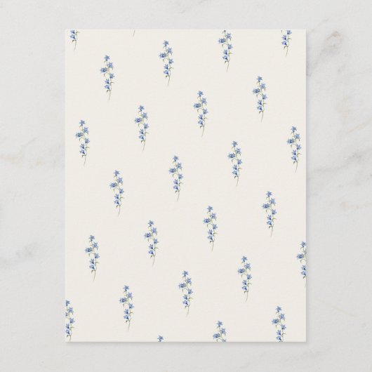 blue and greenery garden crest wreath wedding informatiekaartje (Achterkant)