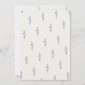 blue and greenery garden crest wreath wedding kaart (Achterkant)