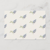 blue and greenery garden crest wreath wedding rsvp kaart (Achterkant)