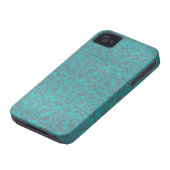 Blue and Grey Damask iPhone 4/4S Hoesje (Onderkant)
