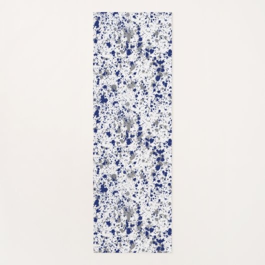 Blue And Grey Paint Splash And Splatter Pattern Yogamat (Voorkant)