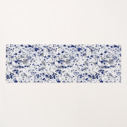 Blue And Grey Paint Splash And Splatter Pattern Yogamat (Voorkant (horizontaal))