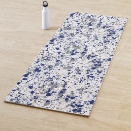 Blue And Grey Paint Splash And Splatter Pattern Yogamat