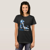 Blue And Grey Ribbon High Heel Diabetes Awareness T-shirt (Voorkant volledig)