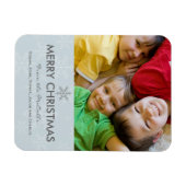 Blue and Grey Snowflake Holiday Magneet (Horizontaal)