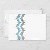 Blue and Grey Zig Zag Wedding RSVP Kaartje (Achterkant)