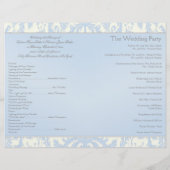 Blue and Ivory Damask Wedding Programme (Achterkant)