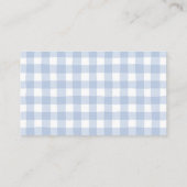 Blue and Ivory Gingham Bow Books for Baby Informatiekaartje (Achterkant)