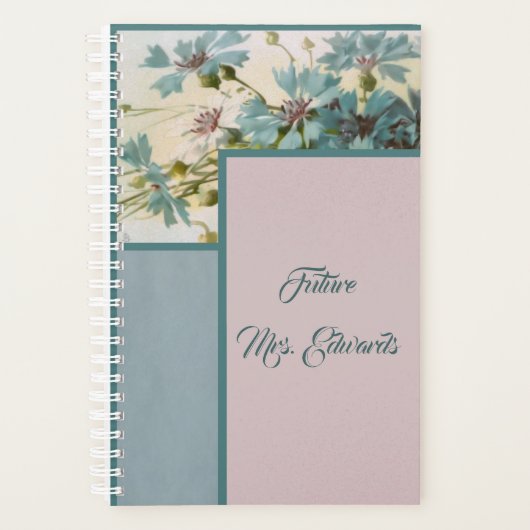 Blue and Lavender Floral Daily Planner (Voorkant)