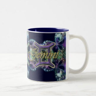 Blue and Lavender Lace Zodiac Sign Gemini Mok