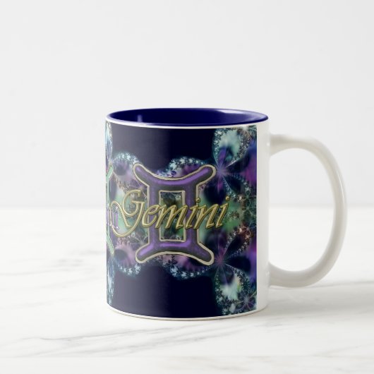 Blue and Lavender Lace Zodiac Sign Gemini Mok (Rechts)