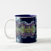 Blue and Lavender Lace Zodiac Sign Gemini Mok (Links)