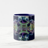 Blue and Lavender Lace Zodiac Sign Gemini Mok (Center)