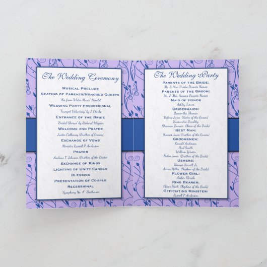 Blue and Lila Wedding Programme (Binnen)