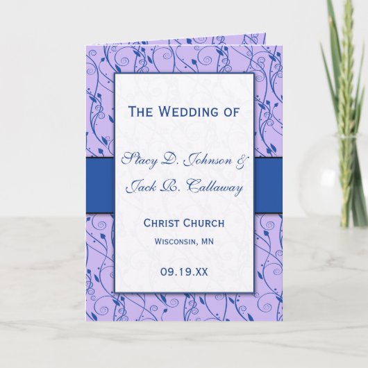 Blue and Lila Wedding Programme (Voorkant)