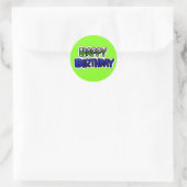 Blue and Lime Green Happy Birthday Stickers (Tas)