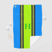 Blue and Limoen Personalized Golf Towel HAMbWG Golfhanddoek (Insitu)