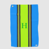 Blue and Limoen Personalized Golf Towel HAMbWG Golfhanddoek (Voorkant)