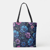 Blue and Mauve Floral Tote Bag (Achterkant)