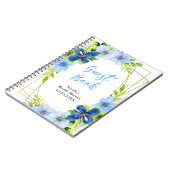 Blue and Navy Flowers Bridal Shower Guest Book Notitieboek (Linkerzijde)