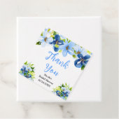 Blue and Navy Flowers Bridal Shower Thank You Bedankjes Labels (In situ)