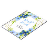Blue and Navy Flowers with Foliage Guest Book Notitieboek (Linkerzijde)