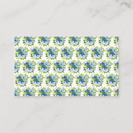 Blue and Navy Flowers with Foliage Informatiekaartje (Achterkant)