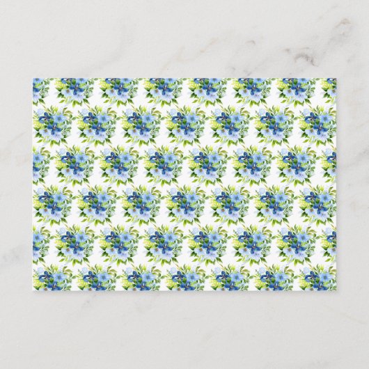 Blue and Navy Flowers with Foliage  Informatiekaartje (Achterkant)