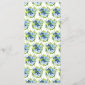 Blue and Navy Flowers with Foliage  Menu (Achterkant)