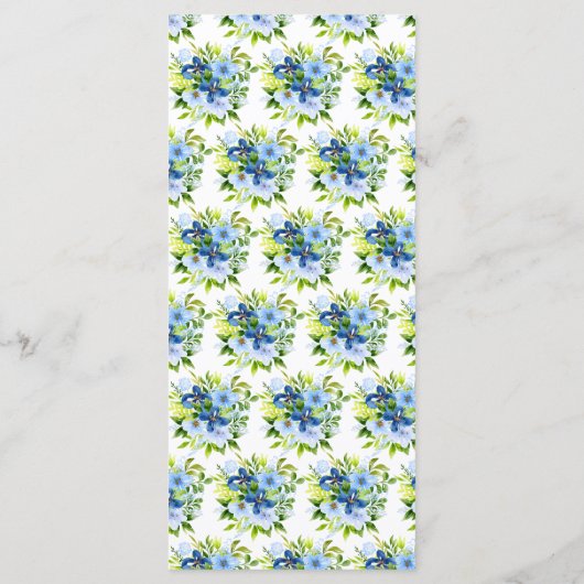 Blue and Navy Flowers with Foliage  Menu (Achterkant)