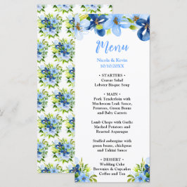 Blue and Navy Flowers with Foliage  Menu