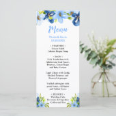 Blue and Navy Flowers with Foliage  Menu (Staand voorkant)
