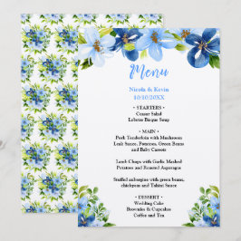 Blue and Navy Flowers with Foliage  Menu